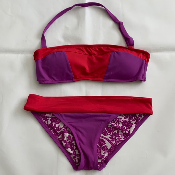 LOFT Other - LOFT Beach Color-block Bandeau Bikini